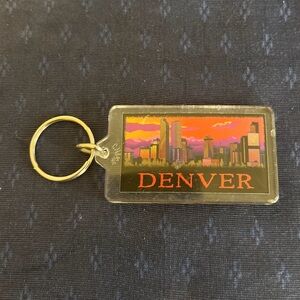 DENVER Colorado Red Skyline Plastic Souvenir Keyring Keychain